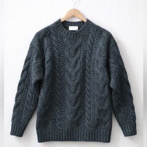 Wilfred Aritzia Cable Knit Wool Blend Sweater XS Gray Cozy Chunky